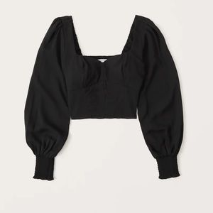 Long sleeve puff sleeve sweetheart  top
